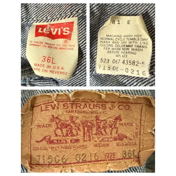 Vintage 80s Levi's Jean Jacket, Denim Trucker Made in USA - Picture 10 of 13
